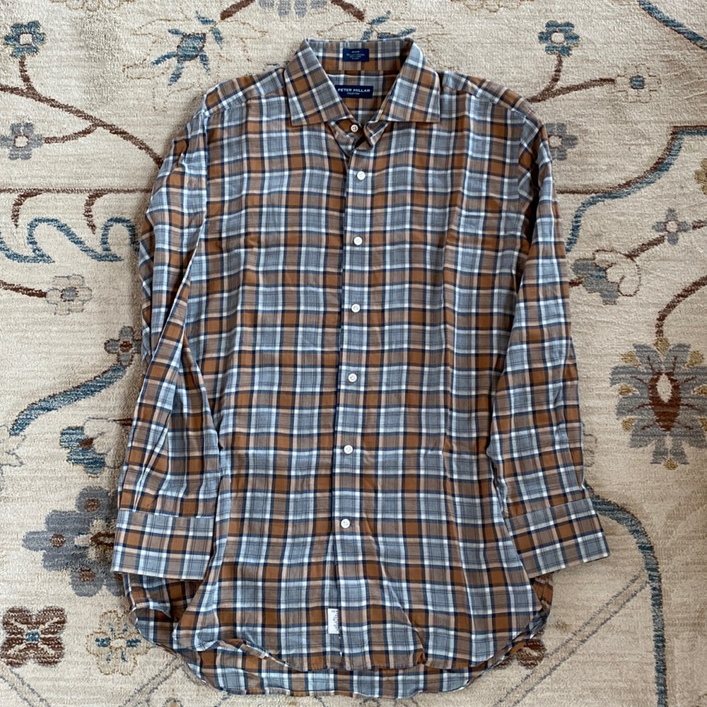 Peter Millar plaid button down shirt